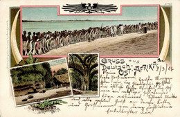 Kolonien Deutsch-Ostafrika Fort Muhesa Stpl. Deutsche Seepost 1901 Und Aden MA 4 01 I-II Colonies - Ehemalige Dt. Kolonien