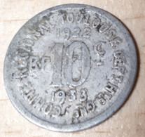 FRANCE COMITé REGIONAL TOULOUSE DPT HTE GARONNE BON POUR 10 CENTIMES ALUMINIUM 19221933 UNION LATINE COMITé DU SUD-OUEST - Monétaires / De Nécessité