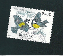 N° 2324 Mésange Charbonnière Oiseaux Timbre Monaco 2002 Oblitéré - Usati