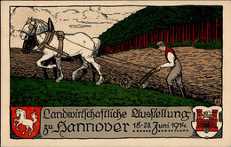 Landwirtschaft - HANNOVER LANDWIRTSCHAFTLICHE AUSSTELLUNG 1914 Künstler-Steindruck I Paysans - Other & Unclassified