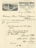 Landwirtschaft Balingen (7460) Gebrüder Wahl Fabrik Landwirtschaftlicher Maschinen 1 Schön Illustrierte Rechnung 1911 E^ - Other & Unclassified