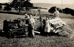 Landwirtschaft Mähmaschine Fahr-Krupp Foto-Karte I-II Paysans - Other & Unclassified