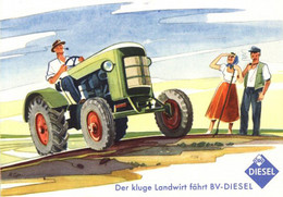 Landwirtschaft Traktor Werbe-Karte Von BV Diesel I-II Paysans - Other & Unclassified