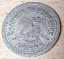 FRANCE 1921 AMIENS CHAMBRE DE COMMERCE 25 CENTIMES ALUMINIUM THEVENON - Monétaires / De Nécessité