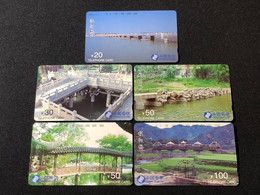 Mint China Tamura Phonecard, CNT-25 - Bridges 2, Set Of 5 Mint Cards - China