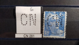 FRANCE TIMBRE CN 281 INDICE 6 SUR GAUDON  PERFORE PERFORES PERFIN PERFINS PERFO PERFORATION PERFORIERT - Used Stamps