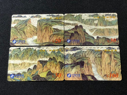 Mint China Tamura Phonecard, CNT-38 - Three Gorges Scenery, Set Of 4 Mint Cards - China