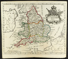 19TH CENTURY MAP OF ENGLAND Circa 1806 Engraved Map By DE LAPORTE Of Paris, Most Attractive Showing The Counties Of Engl - Sonstige & Ohne Zuordnung