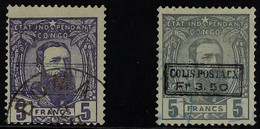 CONGO PARCEL POST 1889 Boxed 'COLIS POSTAUX Fr. 3.50' On 5F Lilac & 5F Grey, Cobb CP4/5, Fine Used. Cat. â‚¬965. (2 Stam - Sonstige & Ohne Zuordnung