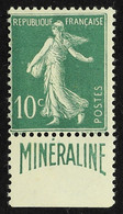 1924-26 10c Green With 'Mineraline' Advertising On Selvedge, Yv 188A, Fine Mint. Cat. â‚¬500. - Sonstige & Ohne Zuordnung