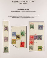 UNIQUE 1912-1927 DE LA RUE ARCHIVE 'SPECIMEN' OVERPRINTS 1912-24 Complete Set (SG 12s/24s) And 1922-27 1d, 1Â½d & 10s (S - Gilbert & Ellice Islands (...-1979)