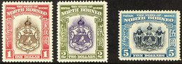 1939 $1, $2 And $6 Arms, SG 315/317, Lightly Hinged Mint. Cat. Â£1300. (3 Stamps) - Nordborneo (...-1963)