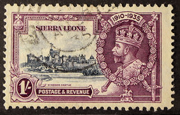 1935 1s Slate & Purple Jubilee With SHORT EXTRA FLAGSTAFF, SG 184b, Cds Used. Cat. Â£600. - Sierra Leone (...-1960)