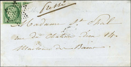 Etoile / N° 2 Vert Très Foncé, Belles Marges Sur Lettre Avec Texte De Paris Pour Paris. Au Verso, Càd D'arrivée 1852. -  - 1849-1850 Ceres