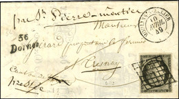 Grille / N° 3 Belles Marges Càd T 15 MOULINS-S-ALLIER (3) Cursive 56 / Dornes Sur Lettre Avec Texte Et Bel En-tête Illus - 1849-1850 Ceres