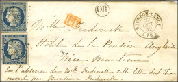 PC 460 / N° 4 (2) Càd T 15 BOURBON-LANCY (70) Sur Lettre Pour Nice (Royaume De Sardaigne). 1852. - TB / SUP. - R. - 1849-1850 Ceres