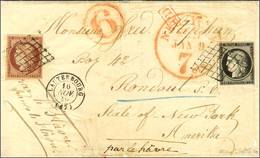 Grille / N° 3 (infime Froissure) + N° 6 Très Belle Nuance Rouge Brun Càd T 15 LAUTERBOURG (67) 16 NOV. 49 Sur Lettre 2 P - 1849-1850 Cérès