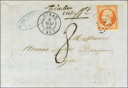 PC 1153 / N° 16 Càd T 15 DURAS (45) Sur Lettre 3 Ports Insuffisamment Affranchie Pour Agen Taxée 8. 1856. - TB / SUP. - 1853-1860 Napoléon III