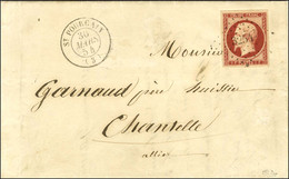 PC 3254 / N° 18 Superbe Nuance Et Très Belles Marges Càd T 15 ST POURCAIN (3) Sur Lettre Avec Texte Pour Chantelle. 1854 - 1853-1860 Napoléon III