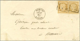 BM De Fabrication Locale Encadré / N° 36 + 59 Càd T 16 NEMOURS / ALGERIE 17 DEC. 71 Sur Lettre Avec Texte Daté De Tlemce - 1870 Siege Of Paris