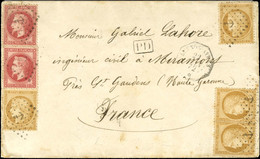 Ancre / N° 32 (2) + 36 (4) Càd Octo BUENOS AYRES / * 22 JUIN 72 Sur Lettre 2 Port Pour Saint Gaudens. Très Rare Usage Du - 1870 Siege Of Paris