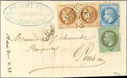 GC 3615 / N° 25 + N° 29 (belle Variété) + N° 40 Paire, Belle Nuance, Très Belles Marges Càd T 16 ST GENIS DE SAINTONGE ( - 1870 Bordeaux Printing