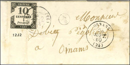 Càd T 15 ORNANS (24) / Timbre-taxe N° 2 Avec Superbe Variété D'impression, Boîte Rurale Supplémentaire A / 2 Sur Lettre  - 1859-1959 Covers & Documents