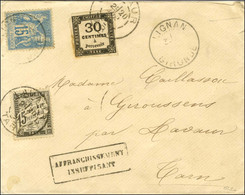 Càd LIGNAN / GIRONDE / N° 90 Sur Lettre 2 Ports Insuffisamment Affranchie Pour Lavaur (LNA 60c - 15c Soit Une Taxe De 45 - 1859-1959 Covers & Documents