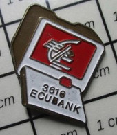 410b Pin's Pins / Beau Et Rare / INFORMATIQUE / MINITEL CAISSE D'EPARGNE 3616 ECUBANK - Informatique