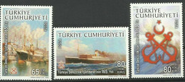 Turkey; 2008 165th Anniv. Of The Turkish Maritime Organization , Ships MNH - Nuevos