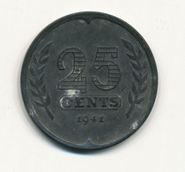 NETHERLANDS - 25 Cents 1941. (NTH006) - 25 Cent