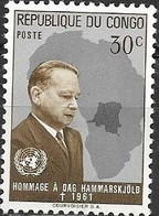 CONGO 1962 Dag Hammarskjold Commemoration - 30c - Dag Hammarskjold MH - Ungebraucht