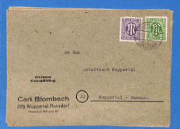 Allemagne Zone Bizone 1946 Lettre De Wuppertal (G12312) - Autres & Non Classés