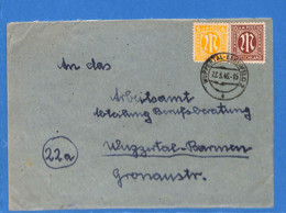 Allemagne Zone Bizone 1946 Lettre De Wuppertal (G12316) - Andere & Zonder Classificatie