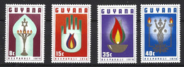 GUYANA. N°489-92 De 1976. Festival Des Lumières Deepavali. - Hinduismo