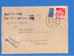 Allemagne Zone Bizone 1949 Lettre De Kiel (G12351) - Autres & Non Classés