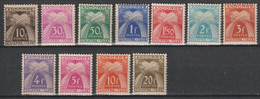 ANDORRE - TAXE - 1943 - SERIE COMPLETE GERBES - YVERT N°21/31 * MLH - COTE 2017 = 25 EUR. - - Neufs