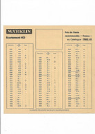 Feuille Tarif  Trains  -  Marklin -   1961 - 1962 -  4 Pages - Chemin De Fer & Tramway
