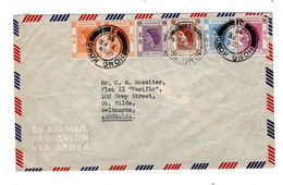 1955 .. 5 Color Franking , Airmail To Australia, Very Good Condition - Storia Postale