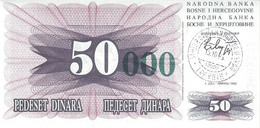 BOSNIA HERZEGOVINA 50000 DINARA P 53a 1993 UNC SC NUEVO - Bosnië En Herzegovina