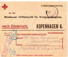 CROIX ROUGE 14/18 . LETTRE PRISONNIER DE GUERRE POUR KOPENHAGEN - Frankeermachines (EMA)