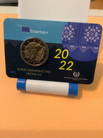 Pièce Commémorative   2 Euro Chypre  2022 Coincard   " Programme Erasmus  " - Cipro