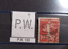 FRANCE  TIMBRE R.W 133 INDICE 6 SUR 138 PERFORE PERFORES PERFIN PERFINS PERFO PERFORATION PERFORIERT - Oblitérés