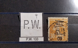 FRANCE  TIMBRE R.W 133 INDICE 6 SUR 141 PERFORE PERFORES PERFIN PERFINS PERFO PERFORATION PERFORIERT - Usados