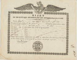 Romania Wallachia 1847 Goods Exportation Document With Rare Calarasi (Danube Harbour) Quarantine Seal - ...-1858 Préphilatélie