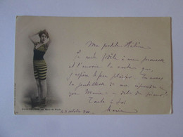 France:Baigneuses Le Bain De Pieds Entiere Postal Voyage 1900/Bathers The Foot Bath 1900 Mailed Stationery Postcard - Pseudo Privé-postwaardestukken