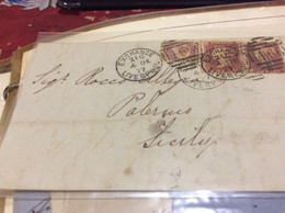 Gran Bretagna Great Britain Histoire Postale Liverpool For Sicily 1877 - Covers & Documents