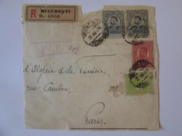 Romania/București:Registered Envelope 4 Stamps 1916/Enveloppe Recommandee 4 Timbres 1916 - Brieven En Documenten