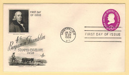 U536 Montpelier VT 1958 / FDI / Benjamin Franklin / Boeuf Koe Cow - 1941-60