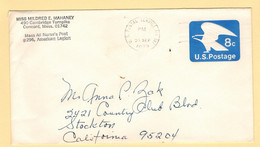 U557 USPS MA 017 >> Stockton CA 1973 / Nurse's Post American Legion - 1961-80